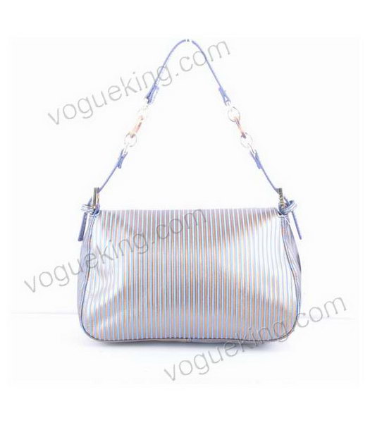 Fendi Shoulder Bag With Blue Stripe Leather-2
