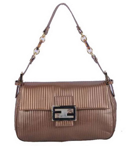 Fendi Shoulder Bag With Coffee Stripe Leather
