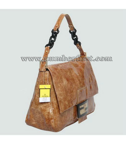 Fendi Shoulder Bag Yellow Patent Leather-1