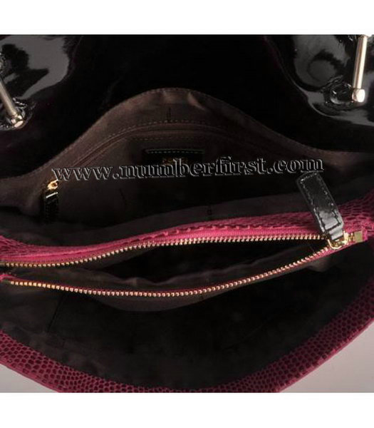 Fendi Silvana Crossbody Snake Leather Tote Bag Grey Green&Fuchsia-5