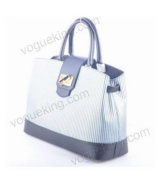 Fendi Silver Stripe Leather Tote Bag -1