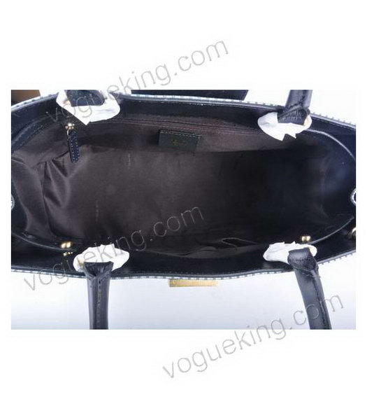 Fendi Silver Stripe Leather Tote Bag -6