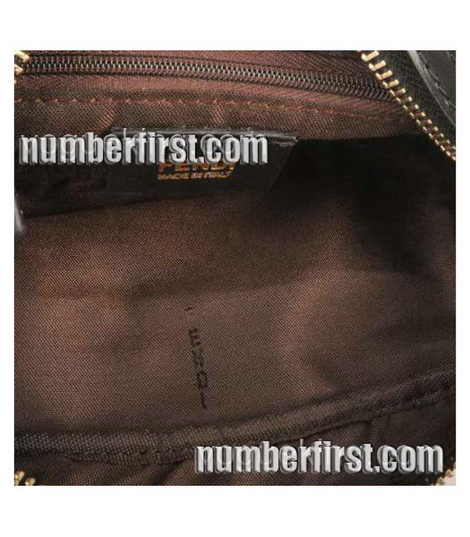 Fendi Stripe Fabric with Black Leather Clutch-4
