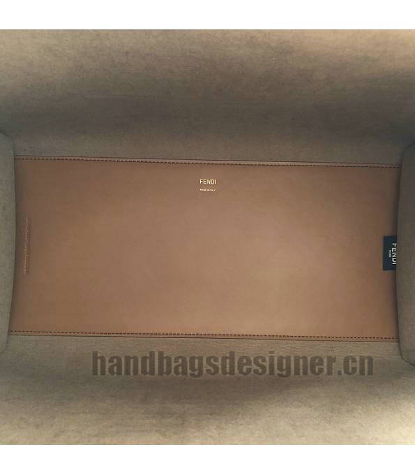 Fendi Sunshine Brown Original Calfskin Leather Shopper Bag-5