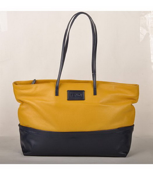 Fendi Togo Leather Shoulder Bag Yellow_Blue