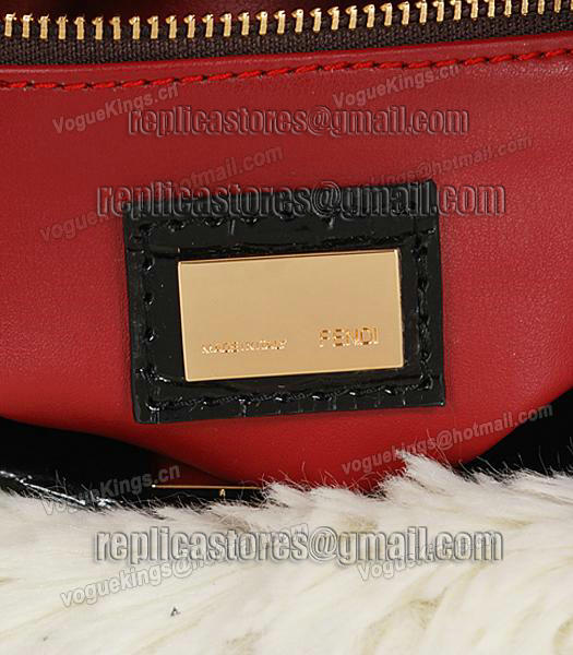 Fendi Top-quality Croc Veins Leather Small Tote Bag 6063 In Black-5