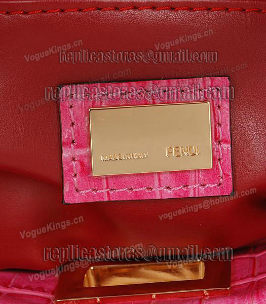 Fendi Top-quality Croc Veins Leather Small Tote Bag 6063 In Plum Red-5
