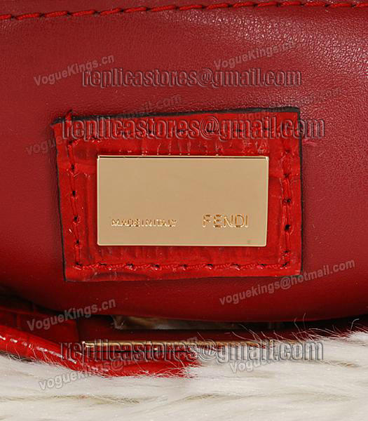 Fendi Top-quality Croc Veins Leather Small Tote Bag 6063 In Red-5