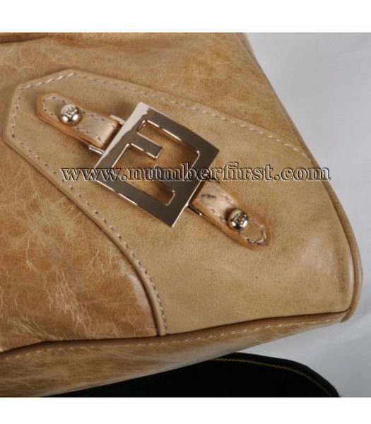 Fendi Tote Bag Apricot Oil Leather-4