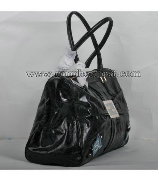 Fendi Tote Bag Black Oil Leather-1
