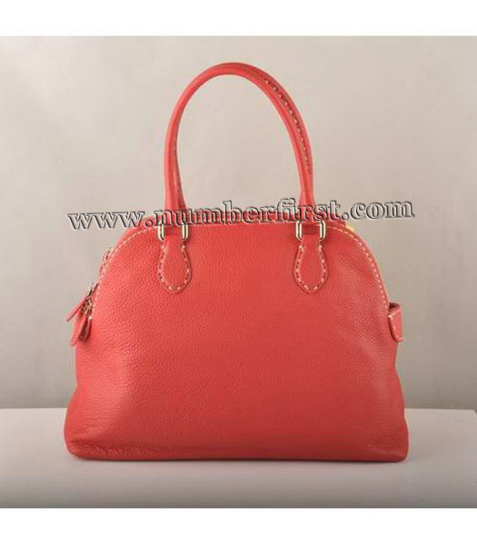 Fendi Tote Bag Red Cow Leather-1-2
