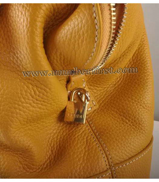 Fendi Tote Bag Yellow Cow Leather-4