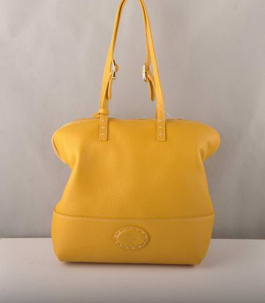 Fendi Tote Bag Yellow Cow Leather