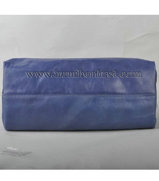 Fendi Tote Shoulder Bag Blue Oil Leather-3