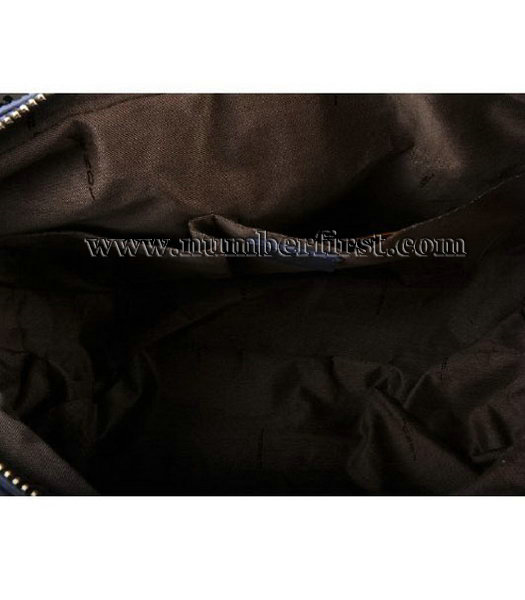 Fendi Tote Shoulder Bag Blue Oil Leather-5