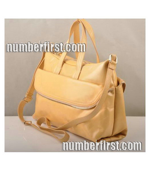 Fendi Unzipped Zip Yellow Oil Leather Tote Shoulder Bag -1
