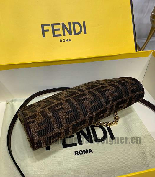Fendi Vintage FF Coffee Upper Calfskin Leather Shoulder Bag-1