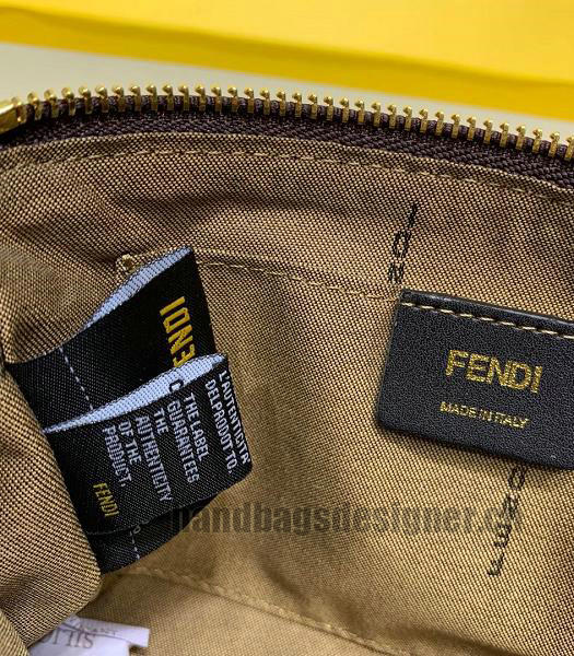 Fendi Vintage FF Coffee Upper Calfskin Leather Shoulder Bag-3