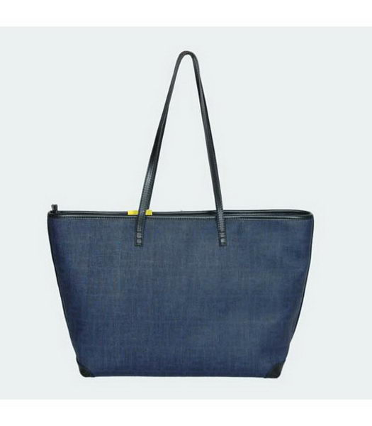 Fendi Waterproof Fabric Shopper Handbags with Black Leather