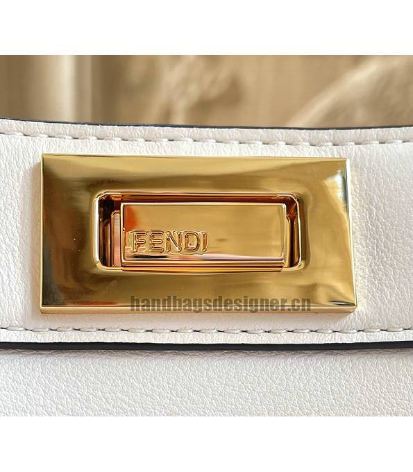 Fendi White Original Leather 27cm Peekaboo ISeeU Bag-4
