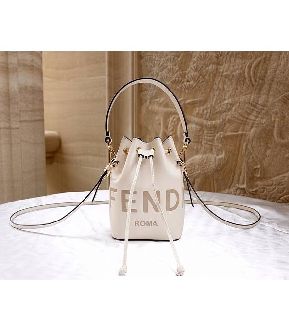 Fendi White Original Leather Mon Tresor Mini Bucket Bag