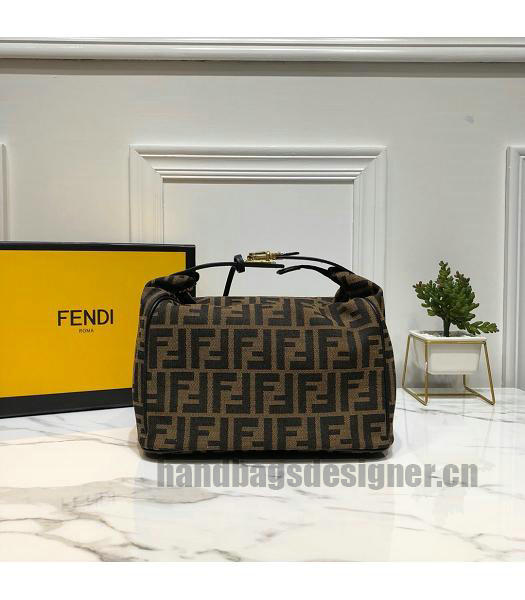 Fendi With Original Calfskin Leather Vintage Shoulder Bag Black-2