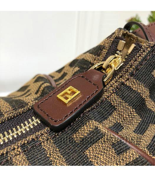 Fendi With Original Calfskin Leather Vintage Shoulder Bag Brown-5