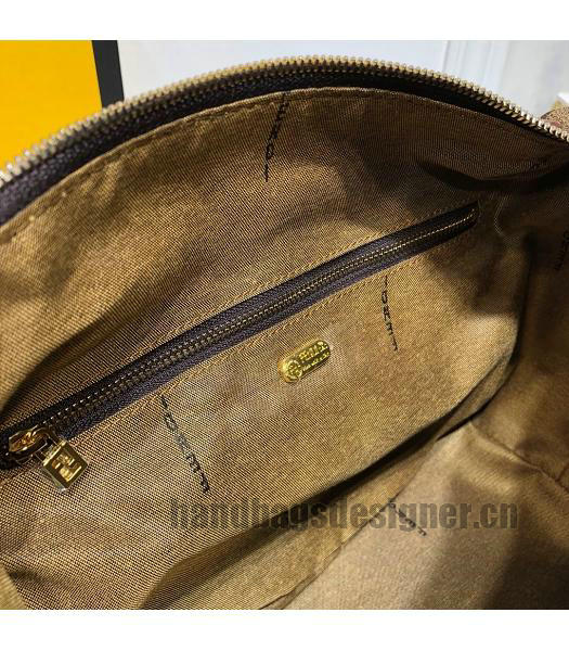 Fendi With Original Calfskin Leather Vintage Shoulder Bag Brown-7