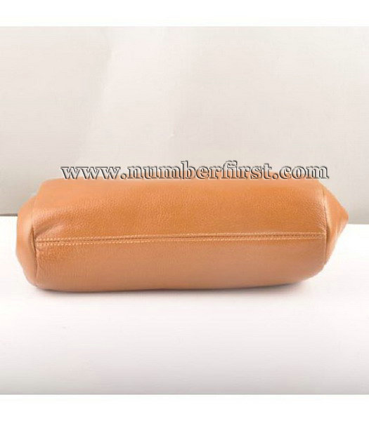 Fendi Wood Handle Tote Bag Togo Leather Earth Yellow-3