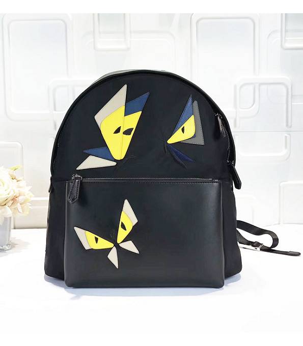 Fendi Yellow Butterfly Waterproof With Black Original Calfskin Leather Backpack