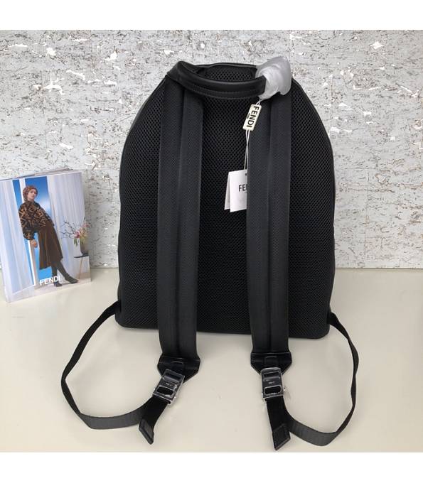 Fendi Yellow Eye Black Nylon With Original Leather Backpack-1