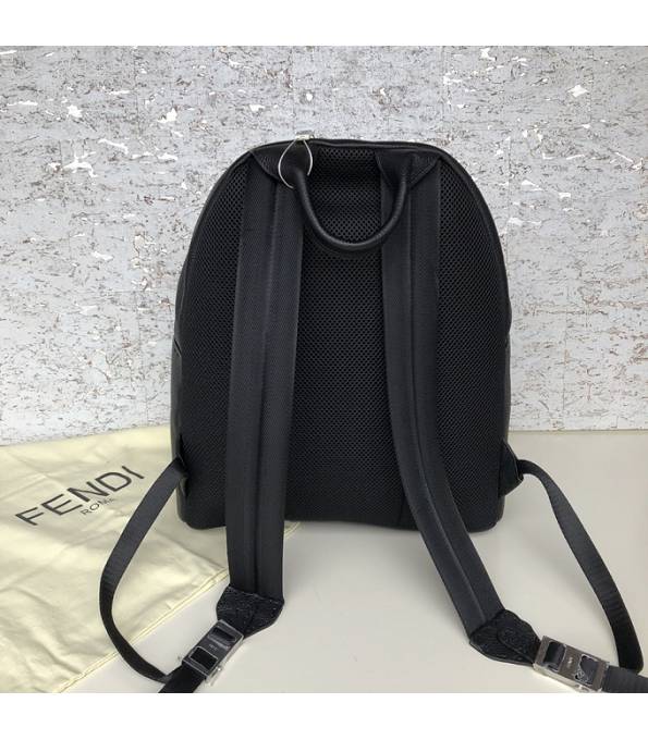 Fendi Yellow Eye Black Original Calfskin Leather Backpack-1