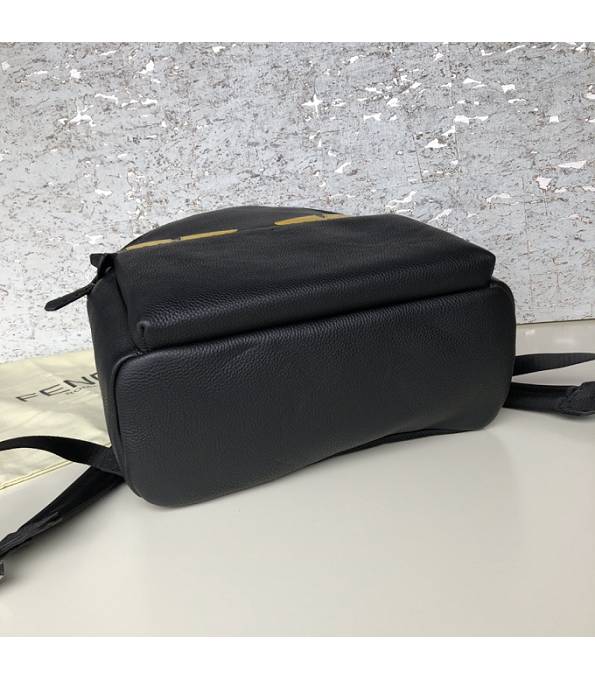 Fendi Yellow Eye Black Original Calfskin Leather Backpack-3