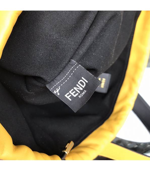 Fendi Yellow Original Lambskin Leather Pack Medium Pouch-5
