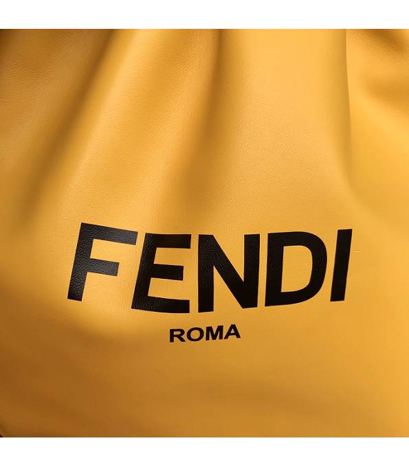 Fendi Yellow Original Lambskin Leather Pack Medium Pouch-7