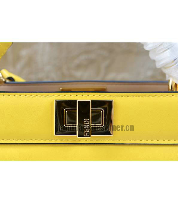 Fendi Yellow Original Leather 29cm Peekaboo ISeeU Bag-6