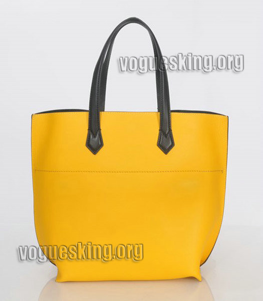 Fendi Yellow Original Leather Shopping Tote Bag-2