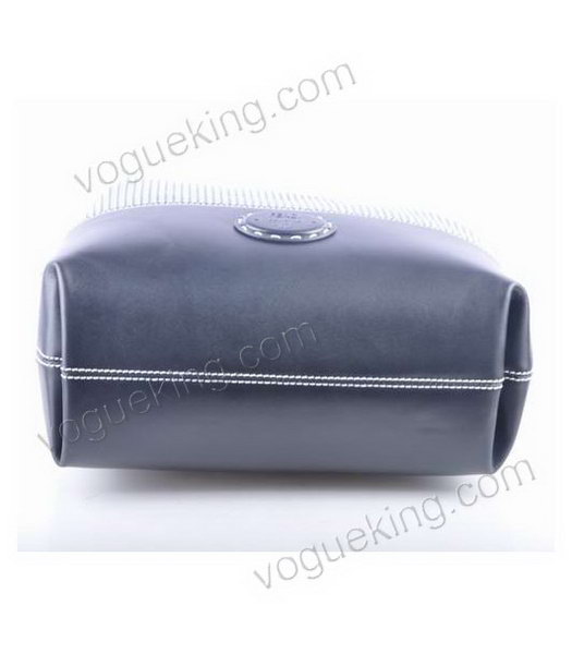 Fendi Zucca Shopper Handbag With Silver Stripe Leather-3
