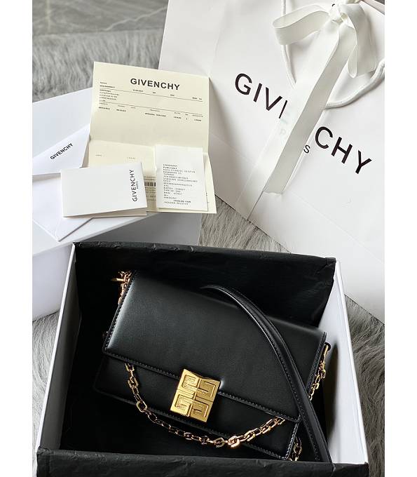Givenchy 4G Black Original Box Calfskin Leather Golden Chain 20cm Crossbody Bag
