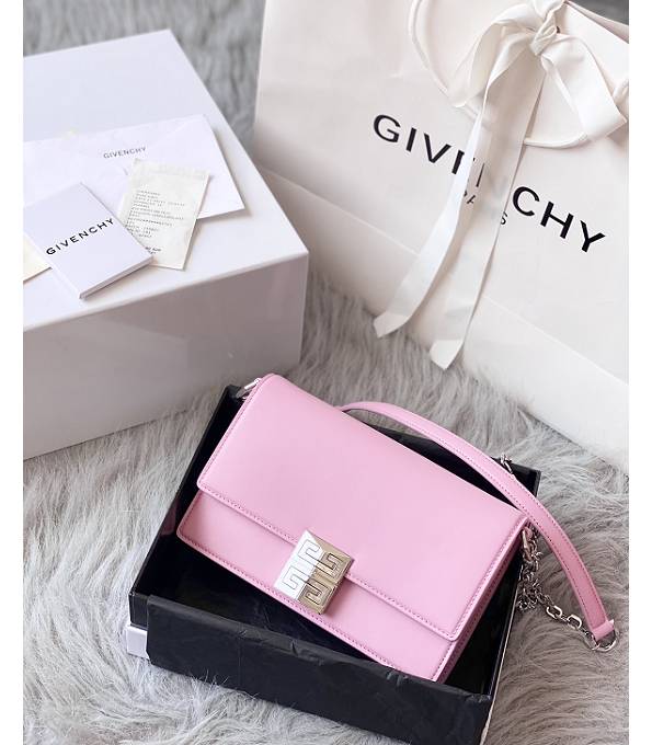 Givenchy 4G Cherry Pink Original Box Calfskin Leather Silver Chain 20cm Crossbody Bag-1