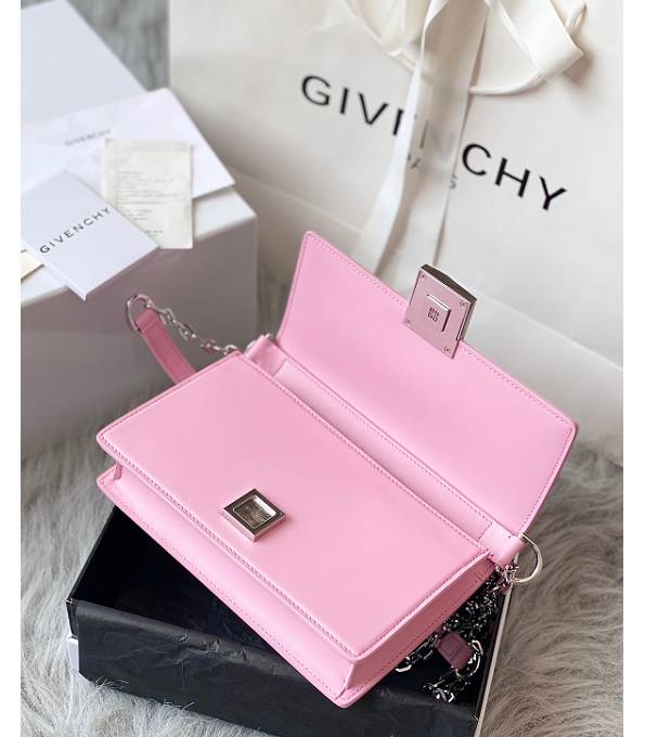 Givenchy 4G Cherry Pink Original Box Calfskin Leather Silver Chain 20cm Crossbody Bag-5