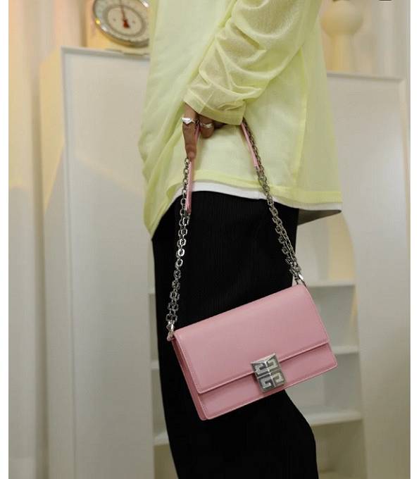 Givenchy 4G Cherry Pink Original Box Calfskin Leather Silver Chain 20cm Crossbody Bag