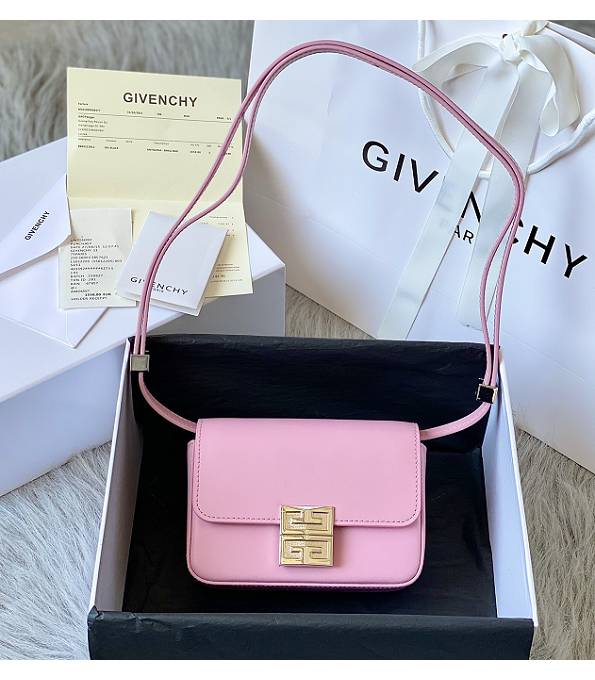 Givenchy 4G Cherry Pink Original Box Calfskin Leather Silver Metal 16cm Crossbody Bag