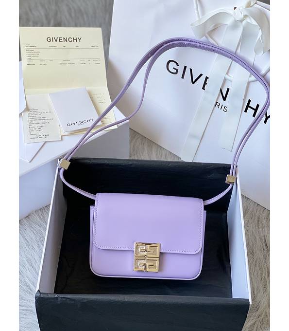 Givenchy 4G Purple Original Box Calfskin Leather Silver Metal 16cm Crossbody Bag