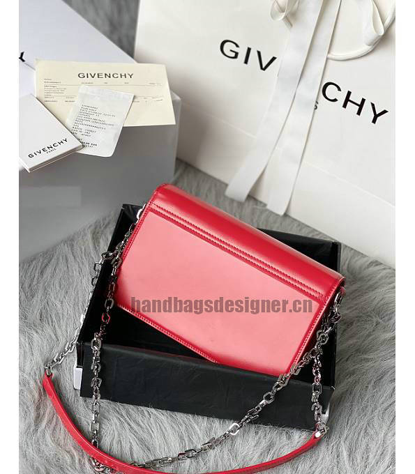 Givenchy 4G Red Original Box Calfskin Leather Silver Chain 20cm Crossbody Bag-2