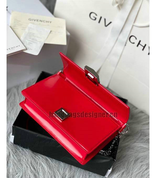 Givenchy 4G Red Original Box Calfskin Leather Silver Chain 20cm Crossbody Bag-4