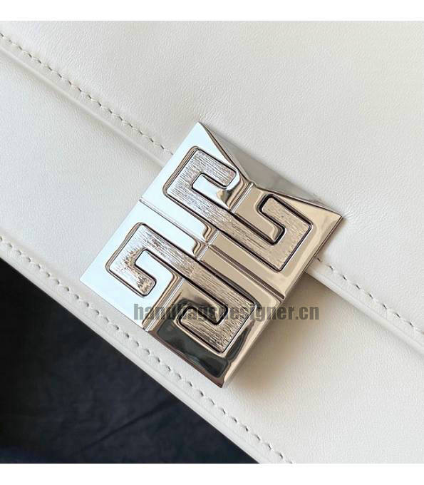 Givenchy 4G White Original Box Calfskin Leather Silver Chain 20cm Crossbody Bag-2