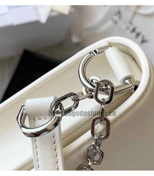 Givenchy 4G White Original Box Calfskin Leather Silver Chain 20cm Crossbody Bag-3