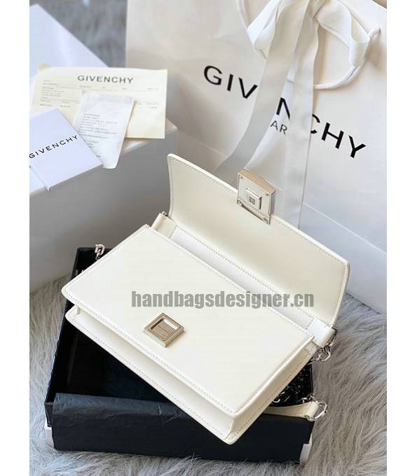 Givenchy 4G White Original Box Calfskin Leather Silver Chain 20cm Crossbody Bag-6