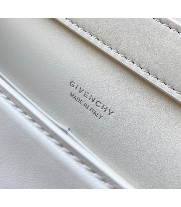 Givenchy 4G White Original Box Calfskin Leather Silver Chain 20cm Crossbody Bag-7